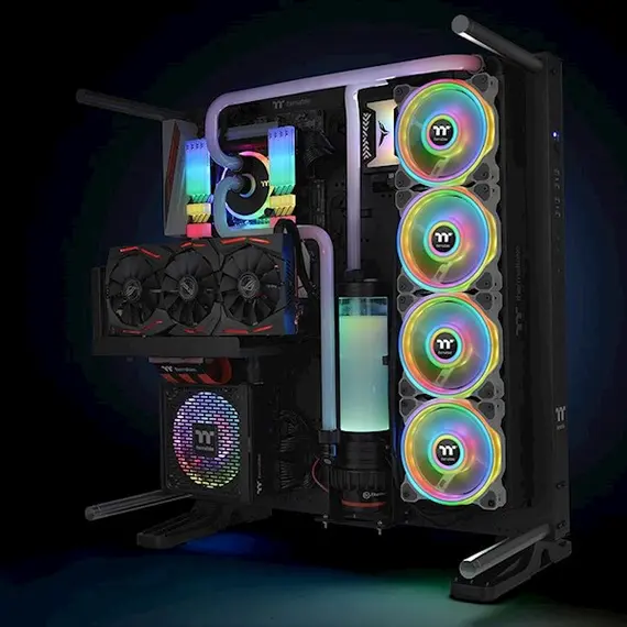 ქულერი Thermaltake Riing Quad 14 RGB Radiator Fan White TT Premium Edition 3Pc (CL-F101-PL14SW-A) , 5 image - Primestore.ge