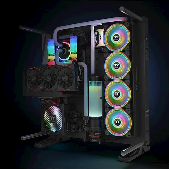 ქულერი Thermaltake Riing Quad 14 RGB Radiator Fan TT Premium Edition 3Pack (CL-F089-PL14SW-A) , 5 image - Primestore.ge