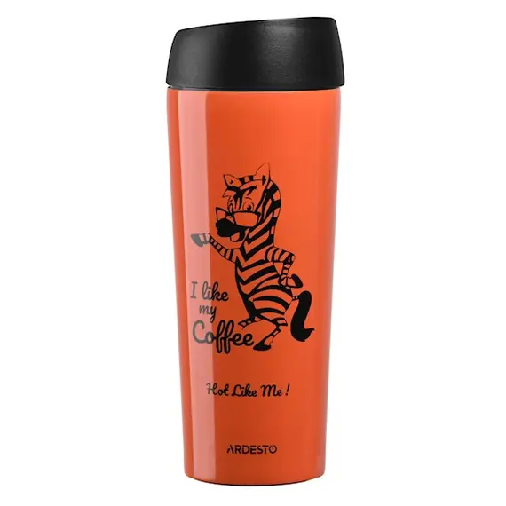 თერმოსი Ardesto Travel mug Coffee time Zebra 450 ml  - Primestore.ge