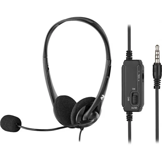 ყურსასმენი 2E 2E-CH11SJ PC Headset CH11, On-Ear, 3.5mm - 2*3.5mm Black - Primestore.ge