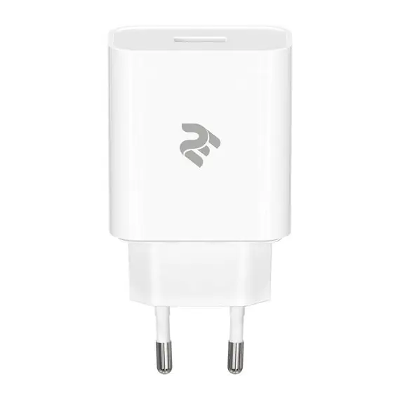 მობილურის დამტენი 2Е-WC1USB18W-W, Wall Charger USB QC3.0 DC5V/3A, Max 18W, White  - Primestore.ge