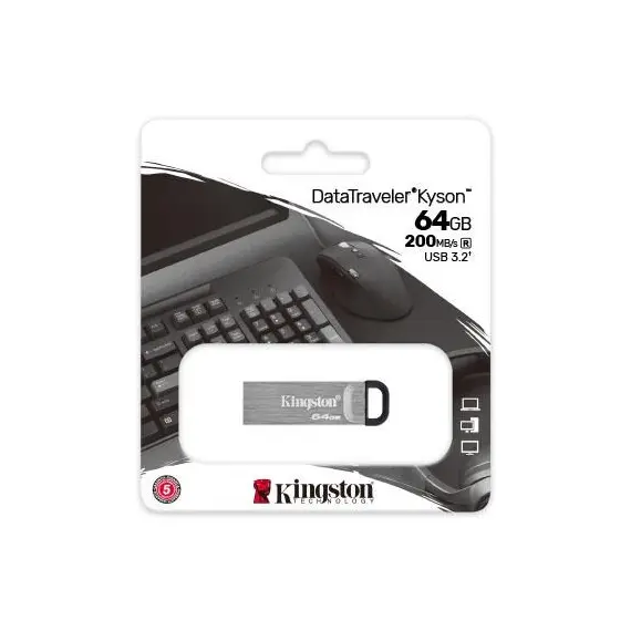 USB ფლეშ მეხსიერება Kingston DTKN/64GB 64GB USB 3.2 Gen1 DT Kyson - Primestore.ge