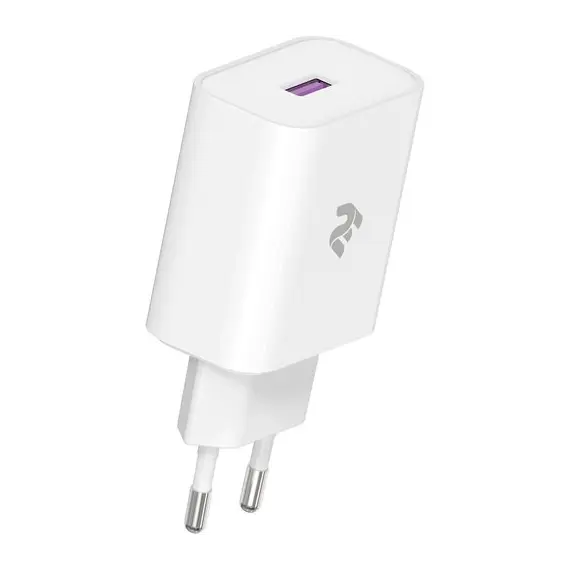 მობილურის დამტენი 2Е-WC1USB18W-W, Wall Charger USB QC3.0 DC5V/3A, Max 18W, White , 2 image - Primestore.ge