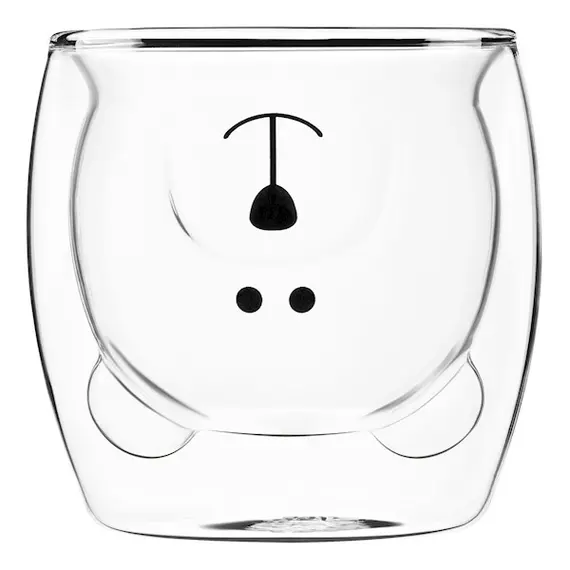 ჭიქა Ardesto AR2625GA Double wall borosilicate glass mug set Animals, 250 ml, 2 pcs  - Primestore.ge