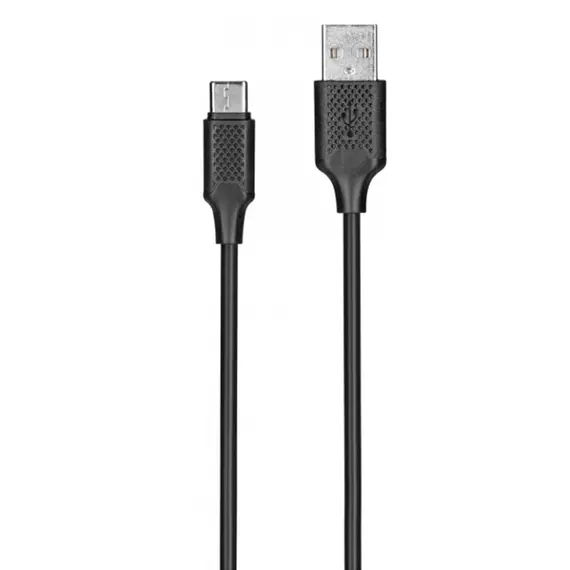 კაბელი KITs USB 2.0 to USB Type-C cable, 2A, black, 1m - Primestore.ge