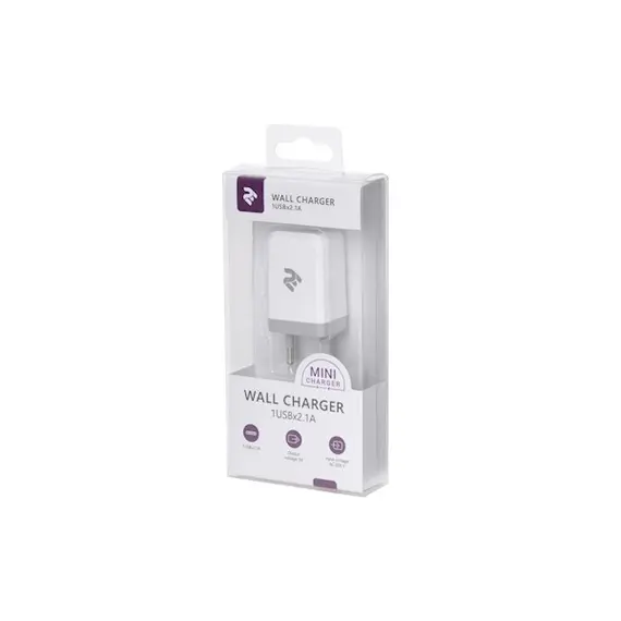მობილურის დამტენი 2E Wall Charge USB Wall Charger USB:DC5V/2.1A, white , 4 image - Primestore.ge