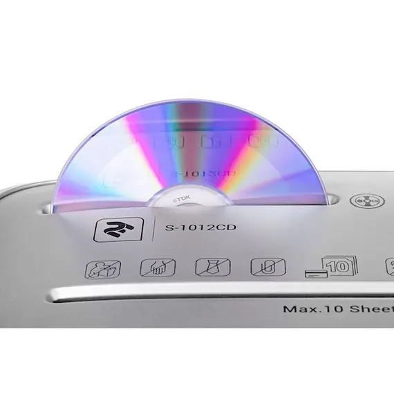 ქაღალდის გამანადგურებელი შრედერი 2E 2E-S-1012CD 10 sheets Paper Shredder Silver, Black , 4 image - Primestore.ge