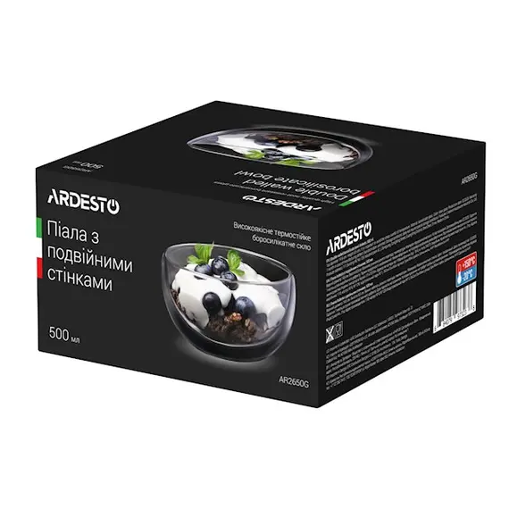 ჭიქა Ardesto Double wall borosilicate bowl 500 ml , 2 image - Primestore.ge