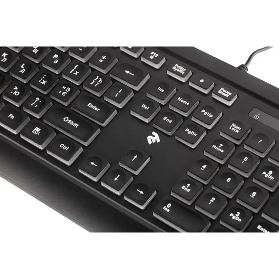კლავიატურა 2E KS120 White backlight USB Black (2E-KS120UB) , 3 image - Primestore.ge
