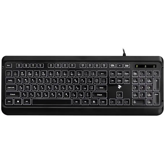 კლავიატურა 2E KS120 White backlight USB Black (2E-KS120UB)  - Primestore.ge