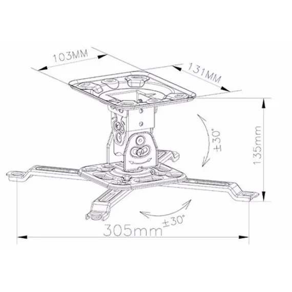 პროექტორის საკიდი 360° გრადუსით მბრუნავი ALLSCREEN PROJECTOR CELLING MOUNT CPMSR-360 ROTATE 360° , 5 image - Primestore.ge