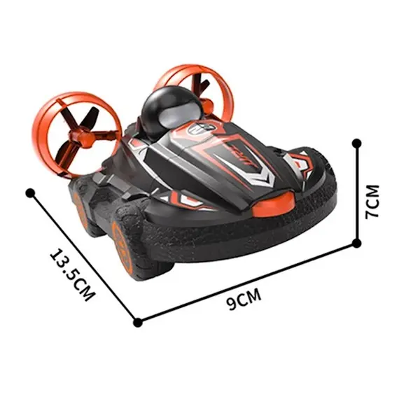 წყლის მანქანა JJRC Q86 2 In 1 Amphibious RC Hovercraft Boat Stunt Drift Car Black , 3 image - Primestore.ge