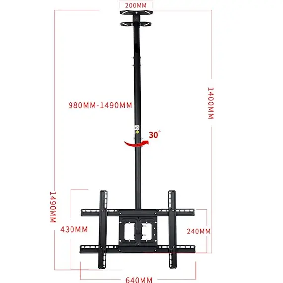 ტელევიზორი საკიდი ჭერზე ALLSCREEN TV Ceiling Mount Bracket CTC3270 TV SIZE: 32"-70" , 2 image - Primestore.ge