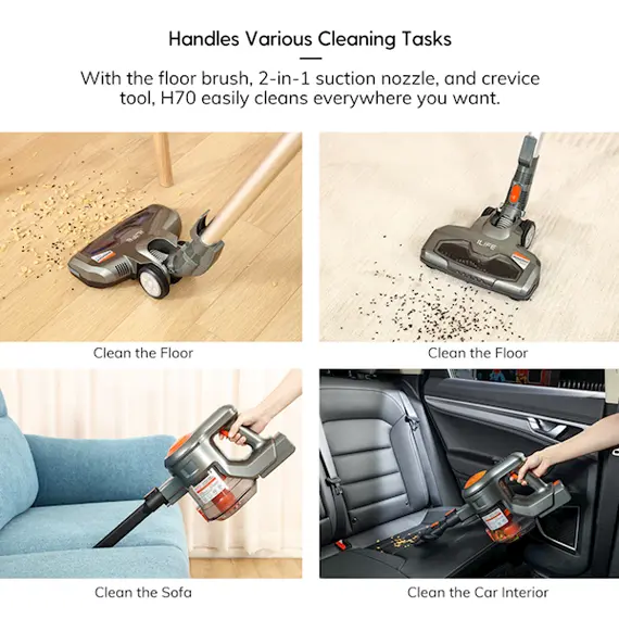 უსადენო მტვერსასრუტი ILIFE H70 Cordless Stick Vacuum Cleaner Handstick 1.2L Big Dustbin 22000Pa Strong , 3 image - Primestore.ge