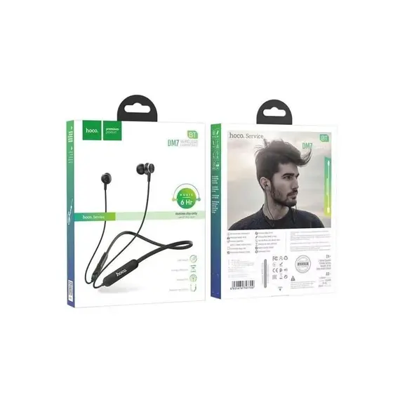 ყურსასმენი Hoco DM7 Sports Bluetooth Earphones Black , 2 image - Primestore.ge