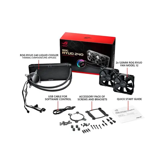 Cooler Asus ROG Ryuo 240 RGB AIO Liquid CPU Cooler, 5 image