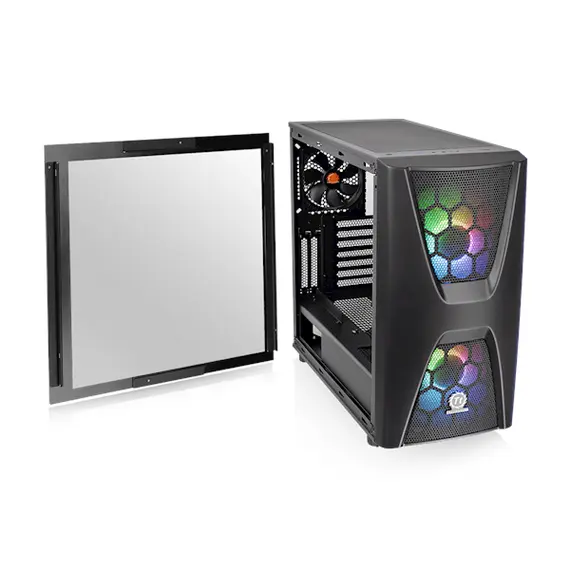 ქეისი Thermaltake CA-1N5-00M1WN-00 Commander C34, ARGB, Mid-tower Case, Tempered Glass, Black , 3 image - Primestore.ge