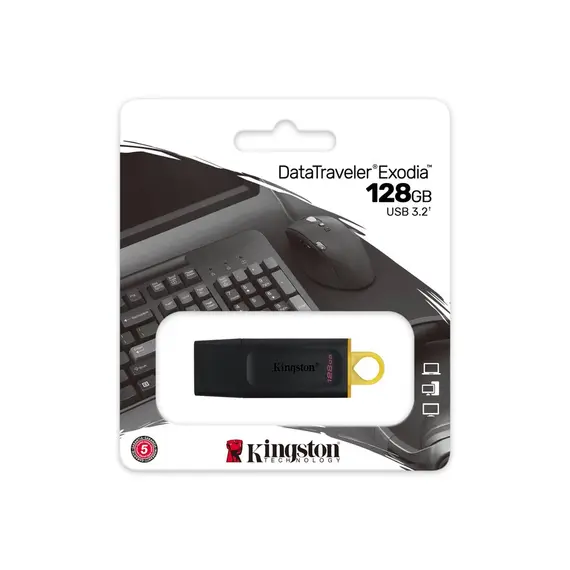 ფლეშ მეხსიერება Kingston 128GB DataTraveler Exodia USB 3.2 - Black , 3 image - Primestore.ge