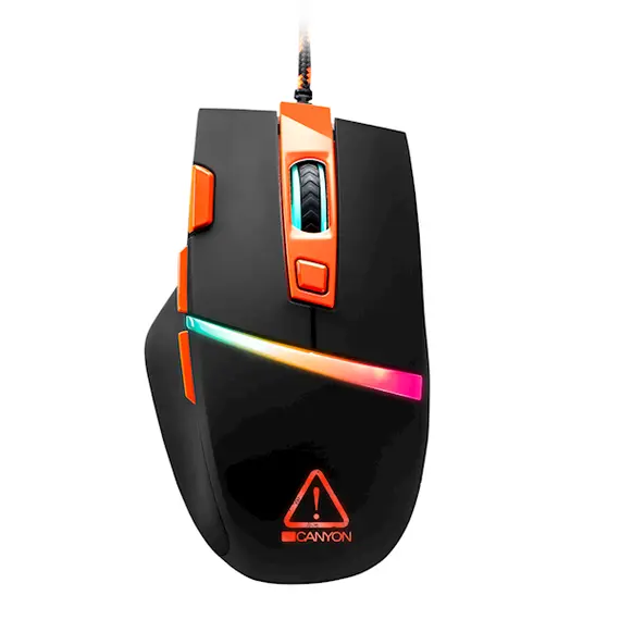 Mouse Canyon CND-SGM04RGB, RGB, Wired, Gaming Mouse, Black / Orange
