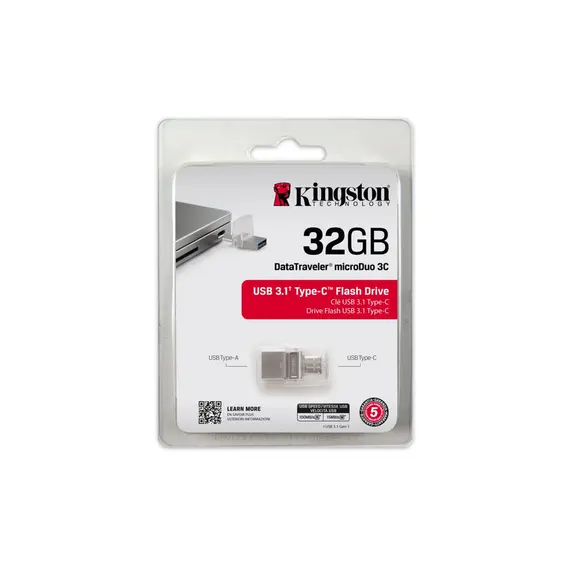 USB flash memory KINGSTON DATATRAVELER MICRODUO 3C 32GB (DTDUO3C / 32G), 5 image