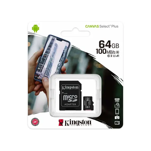 მეხსიერების ბარათი Kingston SDCS2/64GB SP 64GB MicroSD , 2 image - Primestore.ge