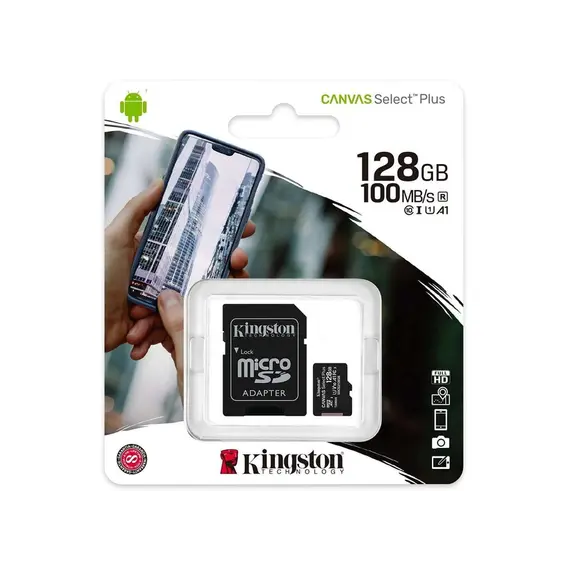 ფლეშ მეხსიერება Kingston 128GB Canvas Select Plus With Adapter (SDCS2/128GB)  - Primestore.ge