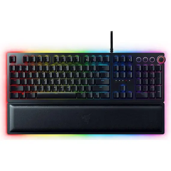 Keyboard Razer RZ03-01870700-R3R1 Gaming Keyboard Huntsman Elite, Clicky Optical Purple Switch, USB, RGB, Black, 2 image
