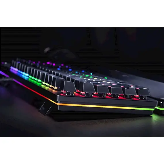 Keyboard Razer RZ03-01870700-R3R1 Gaming Keyboard Huntsman Elite, Clicky Optical Purple Switch, USB, RGB, Black, 7 image