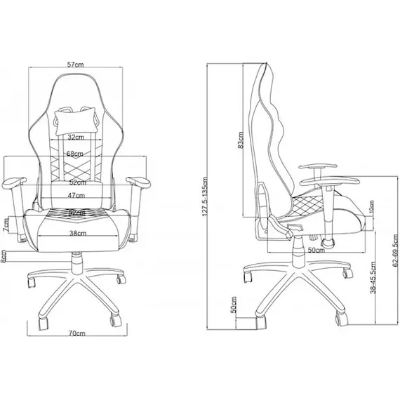 სათამაშო სავარძელი 2E 2E-GC-BUS-WT Gaming Chair Bushido White/Black - Primestore.ge