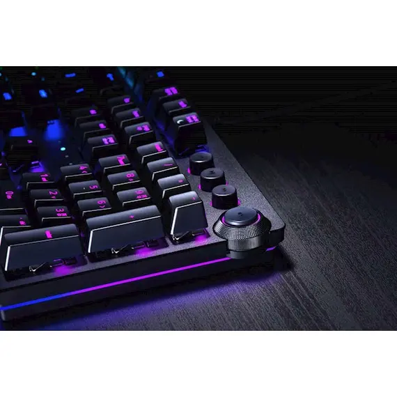 Keyboard Razer RZ03-01870700-R3R1 Gaming Keyboard Huntsman Elite, Clicky Optical Purple Switch, USB, RGB, Black, 4 image