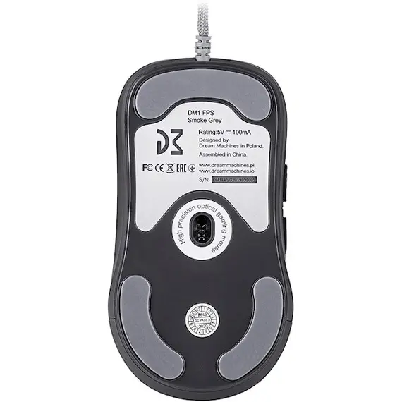 მაუსი Dream Machines DM1FPS Wired Optical Gaming Mouse, USB, Gray , 4 image - Primestore.ge