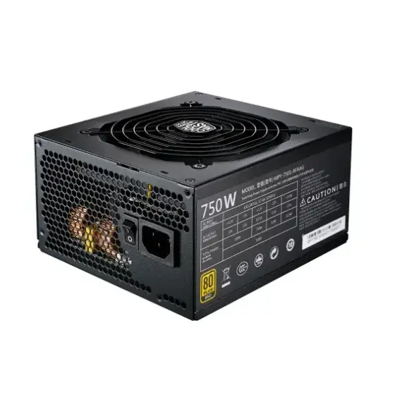 Power supply Cooler Master V Gold 750W, 13.5cm FDB fan, a / PFC, 24 + 8,4xPeripheral, 12xSATA, 4xPCIe, Full Modular