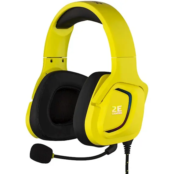 ყურსასმენი 2E HG340 Wired Gaming Headset RGB, USB 7.1, Yellow , 2 image - Primestore.ge