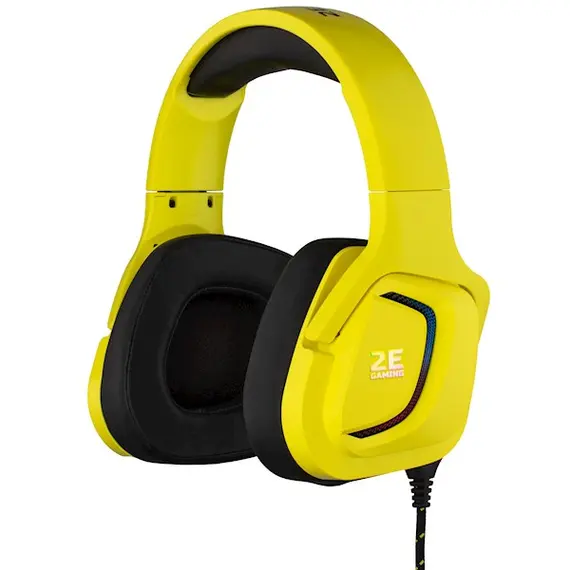 ყურსასმენი 2E HG340 Wired Gaming Headset RGB, USB 7.1, Yellow , 3 image - Primestore.ge