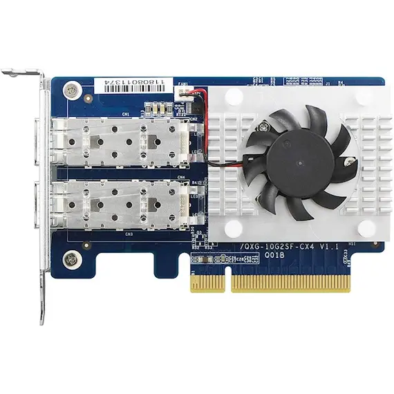 ქსელის გაფართოების ბარათი QNAP QXG-10G2SF-CX4 Dual-port SFP+ 10GbE network expansion card PCIe Gen3 x8  - Primestore.ge