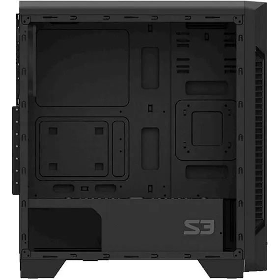 Case Zalman S3 TG, ATX Mid-Tower Computer Case, Black, 7 image