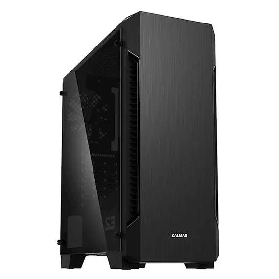 Case Zalman S3 TG, ATX Mid-Tower Computer Case, Black