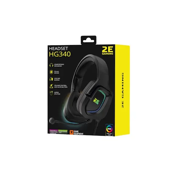 ყურსასმენი 2E HG340 RGB 3.5 MM (2E-HG340BK) BLACK , 10 image - Primestore.ge