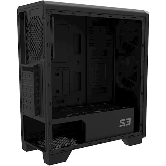 Case Zalman S3 TG, ATX Mid-Tower Computer Case, Black, 6 image