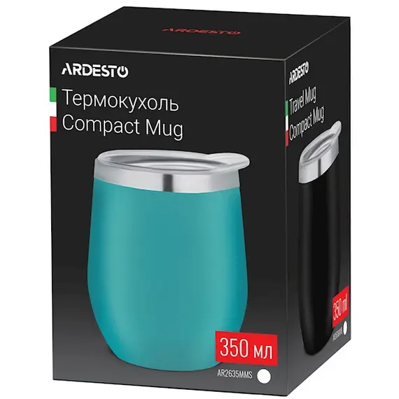 თერმო ჭიქა Ardesto AR2635MMS 350ml Travel mug Compact mug Blue , 3 image - Primestore.ge