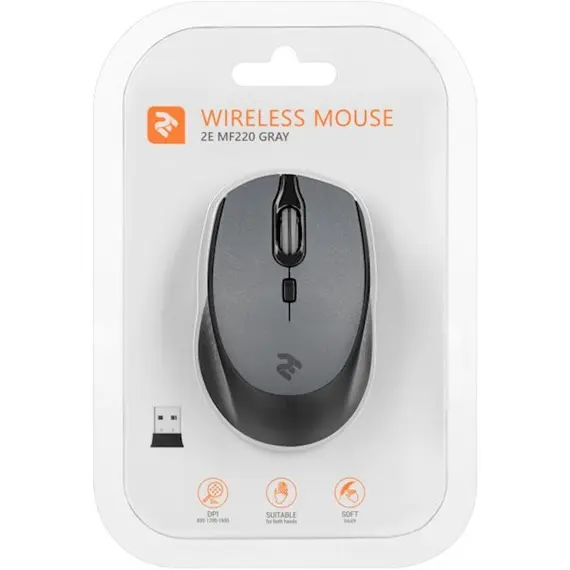მაუსი 2E MF220WB, Wireless Mouse, Gray , 5 image - Primestore.ge