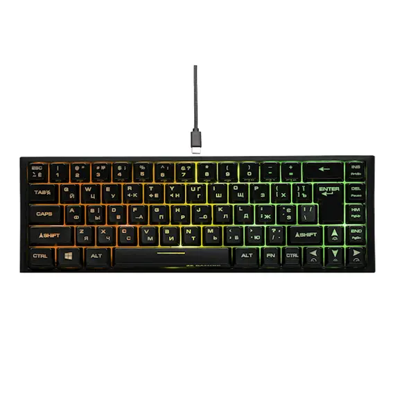 კლავიატურა 2E 2E-KG360UBK Gaming KG360 Wireless Keyboard, RGB, Black , 2 image - Primestore.ge
