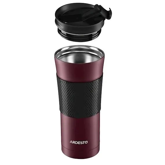 თერმო ჭიქა Ardesto AR2645SMR 450ml Travel mug To Go Red , 3 image - Primestore.ge