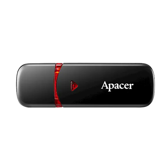 USB ფლეშ მეხსიერაბა Apacer USB2.0 Flash Drive AH333 64GB Black  - Primestore.ge
