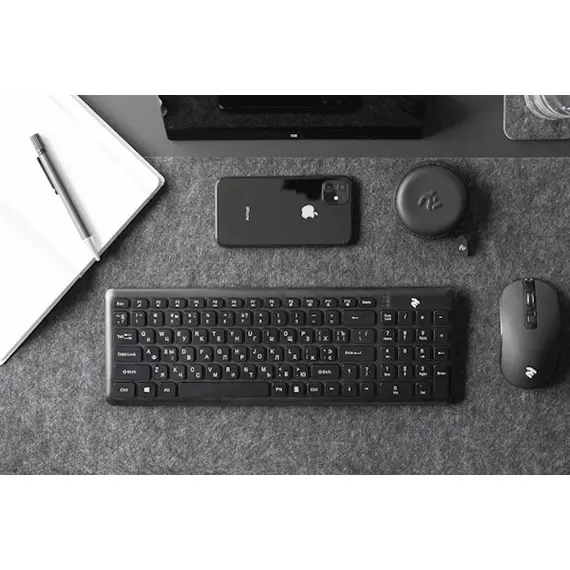 კლავიატურა 2E KS230WB, USB, Wireless Keyboard, Black , 6 image - Primestore.ge