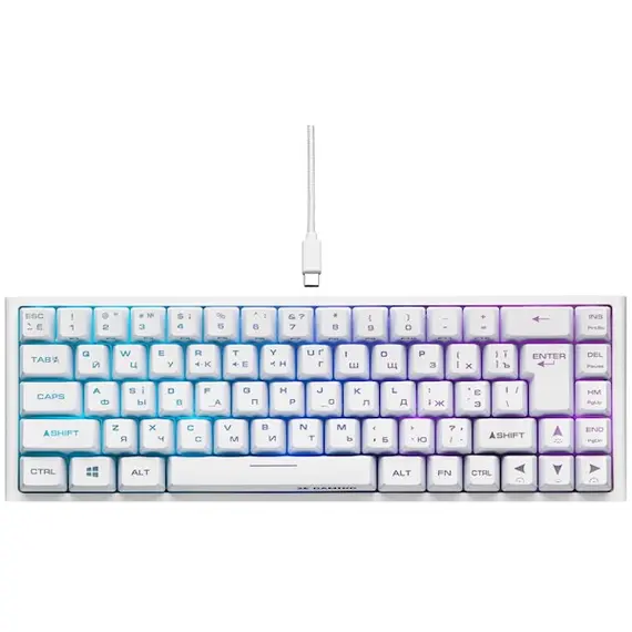კლავიატურა 2E 2E-KG360UWT Gaming KG360 Wireless Keyboard, RGB, White , 2 image - Primestore.ge