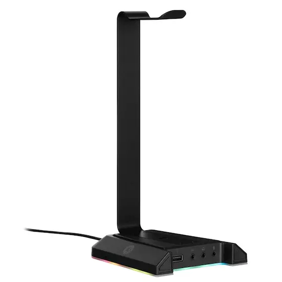 ყურსასმენის სადგამი 2E 2E-GST320UB Gaming 3in1 GST320 Headset Stand, RGB, USB, Black  - Primestore.ge