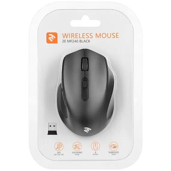 მაუსი 2E MF240WB, Wireless Mouse, Black , 5 image - Primestore.ge
