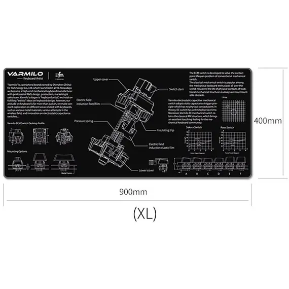 მაუსის პადი Varmilo ZDB005-01 Mousepad EC Mechanical Switch Desk Mat XL , 7 image - Primestore.ge
