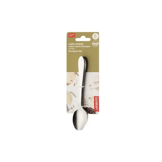 ჩაის კოვეზების ნაკრები Ardesto AR1906KT Teaspoons set Gemini Kensington 6pcs, Stainless Steel , 3 image - Primestore.ge
